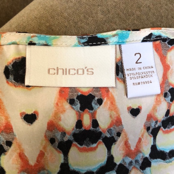 Chico’s Size2 Pleated Neckline Tank - Picture 4 of 7